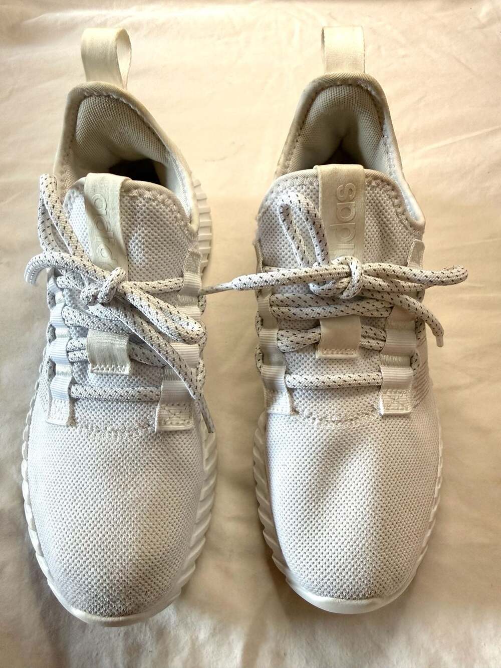 Adidas White Knit Running Sneakers Women’s Size 6.5 Athletic Walking Shoes